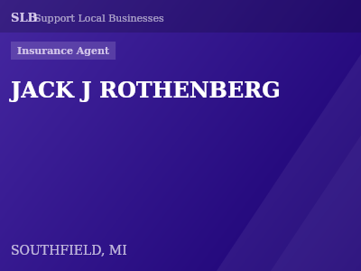JACK J ROTHENBERG — Insurance Agent in SOUTHFIELD, MI