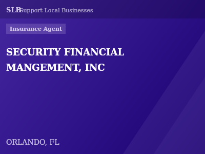 SECURITY FINANCIAL MANGEMENT, INC — Insurance Agent in ORLANDO, FL