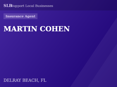 MARTIN COHEN — Insurance Agent in DELRAY BEACH, FL