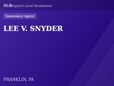 LEE V. SNYDER — Insurance Agent in FRANKLIN, PA