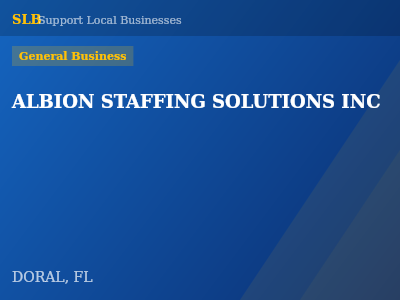 ALBION STAFFING SOLUTIONS INC — General Business in DORAL, FL