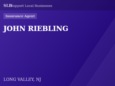 JOHN RIEBLING — Insurance Agent in LONG VALLEY, NJ