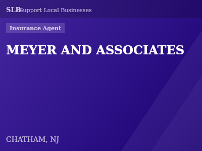MEYER AND ASSOCIATES — Insurance Agent in CHATHAM, NJ
