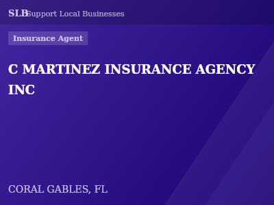 C MARTINEZ INSURANCE AGENCY INC — Insurance Agent in CORAL GABLES, FL