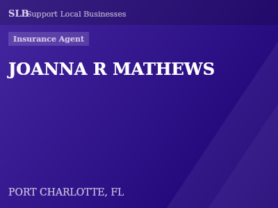 JOANNA R MATHEWS — Insurance Agent in PORT CHARLOTTE, FL