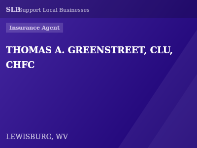 THOMAS A. GREENSTREET, CLU, CHFC — Insurance Agent in LEWISBURG, WV