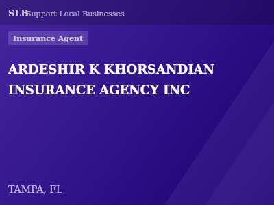 ARDESHIR K KHORSANDIAN INSURANCE AGENCY INC — Insurance Agent in TAMPA, FL