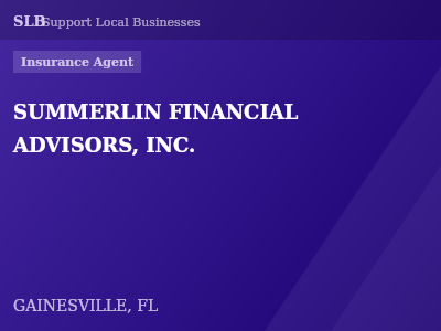 SUMMERLIN FINANCIAL ADVISORS, INC. — Insurance Agent in GAINESVILLE, FL