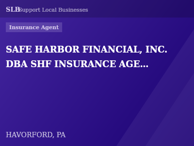 SAFE HARBOR FINANCIAL, INC. DBA SHF INSURANCE AGENCY, INC. — Insurance Agent in HAVORFORD, PA