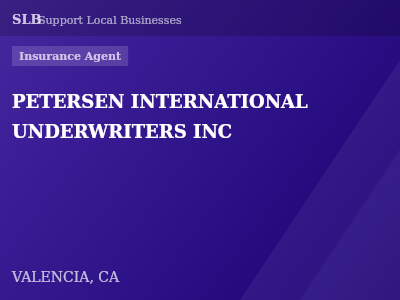 PETERSEN INTERNATIONAL UNDERWRITERS INC — Insurance Agent in VALENCIA, CA