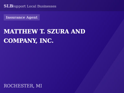 MATTHEW T. SZURA AND COMPANY, INC. — Insurance Agent in ROCHESTER, MI