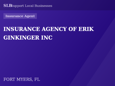 INSURANCE AGENCY OF ERIK GINKINGER INC — Insurance Agent in FORT MYERS, FL