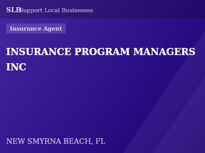 INSURANCE PROGRAM MANAGERS INC — Insurance Agent in NEW SMYRNA BEACH, FL