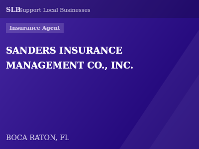 SANDERS INSURANCE MANAGEMENT CO., INC. — Insurance Agent in BOCA RATON, FL