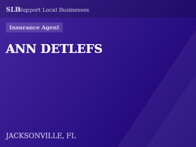ANN DETLEFS — Insurance Agent in JACKSONVILLE, FL
