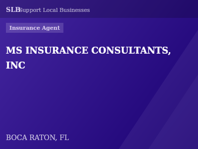 MS INSURANCE CONSULTANTS, INC — Insurance Agent in BOCA RATON, FL
