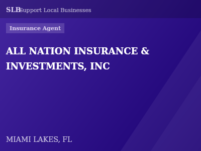 ALL NATION INSURANCE & INVESTMENTS, INC — Insurance Agent in MIAMI LAKES, FL