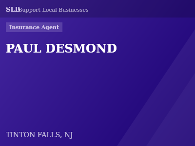 PAUL DESMOND — Insurance Agent in TINTON FALLS, NJ