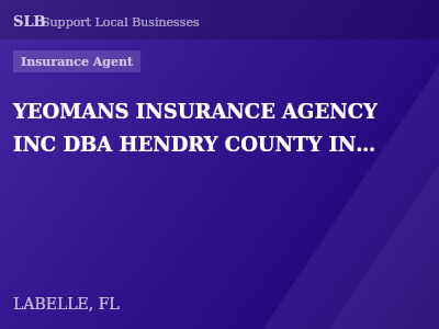 YEOMANS INSURANCE AGENCY INC DBA HENDRY COUNTY INSURANCE AGENCY — Insurance Agent in LABELLE, FL