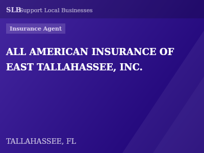 ALL AMERICAN INSURANCE OF EAST TALLAHASSEE, INC. — Insurance Agent in TALLAHASSEE, FL