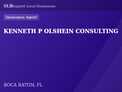 KENNETH P OLSHEIN CONSULTING — Insurance Agent in BOCA RATON, FL