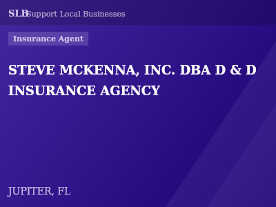 STEVE MCKENNA, INC. DBA D & D INSURANCE AGENCY — Insurance Agent in JUPITER, FL