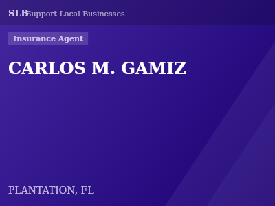 CARLOS M. GAMIZ — Insurance Agent in PLANTATION, FL