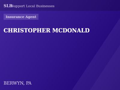 CHRISTOPHER MCDONALD — Insurance Agent in BERWYN, PA