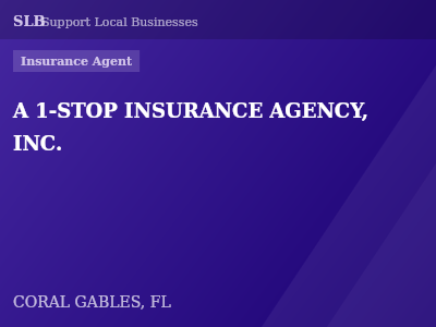 A 1-STOP INSURANCE AGENCY, INC. — Insurance Agent in CORAL GABLES, FL