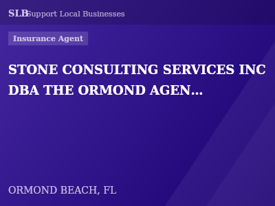 STONE CONSULTING SERVICES INC DBA THE ORMOND AGENCY — Insurance Agent in ORMOND BEACH, FL