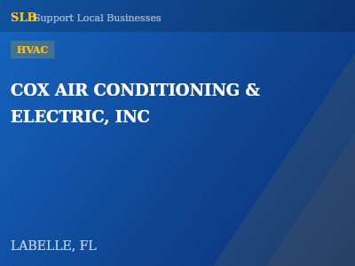 COX AIR CONDITIONING & ELECTRIC, INC — HVAC in LABELLE, FL