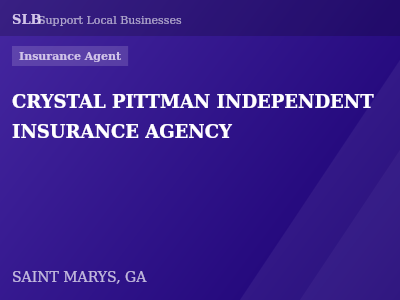 CRYSTAL PITTMAN INDEPENDENT INSURANCE AGENCY — Insurance Agent in SAINT MARYS, GA