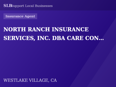 NORTH RANCH INSURANCE SERVICES, INC. DBA CARE CONNECT INSURANCE AGENCY — Insurance Agent in WESTLAKE VILLAGE, CA