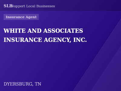 WHITE AND ASSOCIATES INSURANCE AGENCY, INC. — Insurance Agent in DYERSBURG, TN