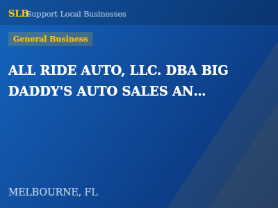 ALL RIDE AUTO, LLC. DBA BIG DADDY'S AUTO SALES AND SERVICE — General Business in MELBOURNE, FL
