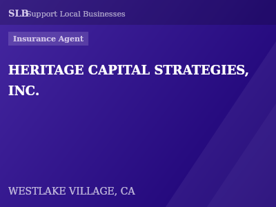 HERITAGE CAPITAL STRATEGIES, INC. — Insurance Agent in WESTLAKE VILLAGE, CA