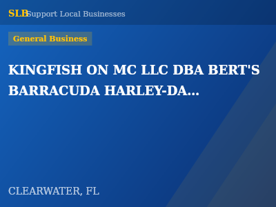 KINGFISH ON MC LLC DBA BERT'S BARRACUDA HARLEY-DAVIDSON — General Business in CLEARWATER, FL