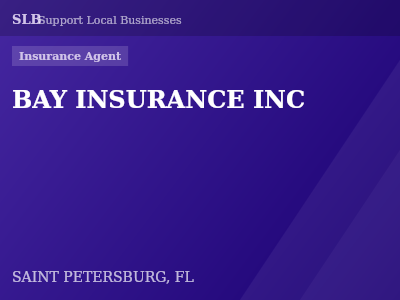 BAY INSURANCE INC — Insurance Agent in SAINT PETERSBURG, FL