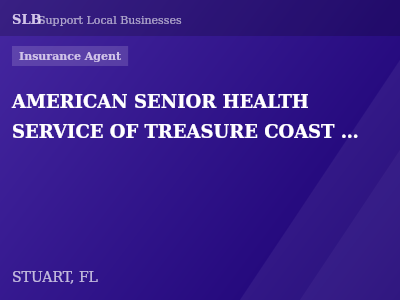 AMERICAN SENIOR HEALTH SERVICE OF TREASURE COAST INC — Insurance Agent in STUART, FL