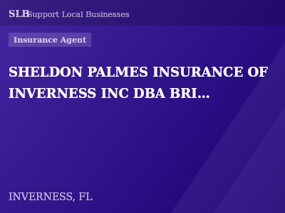SHELDON PALMES INSURANCE OF INVERNESS INC DBA BRICE INSURANCE — Insurance Agent in INVERNESS, FL