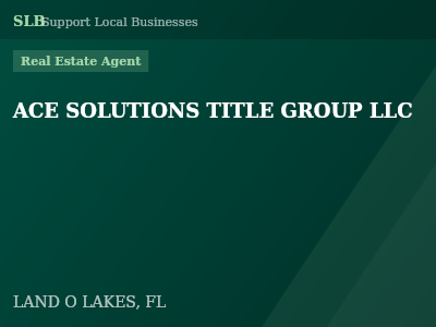 ACE SOLUTIONS TITLE GROUP LLC — Real Estate Agent in LAND O LAKES, FL
