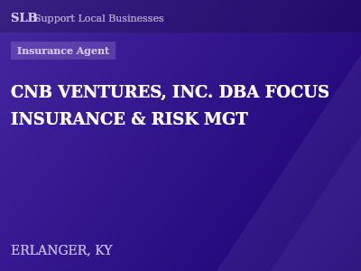 CNB VENTURES, INC. DBA FOCUS INSURANCE & RISK MGT — Insurance Agent in ERLANGER, KY
