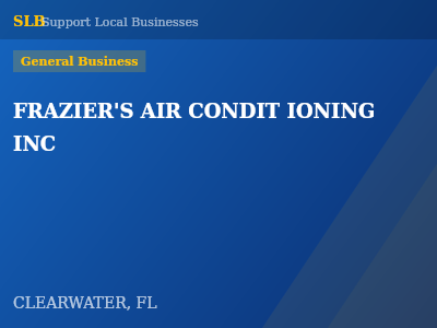 FRAZIER'S AIR CONDIT IONING INC — General Business in CLEARWATER, FL