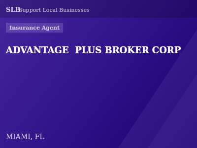 ADVANTAGE  PLUS BROKER CORP — Insurance Agent in MIAMI, FL