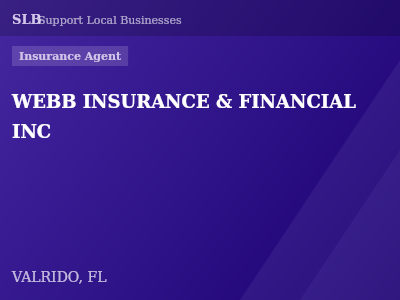 WEBB INSURANCE & FINANCIAL INC — Insurance Agent in VALRIDO, FL