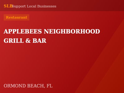 APPLEBEES NEIGHBORHOOD GRILL & BAR — Restaurant in ORMOND BEACH, FL