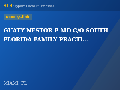 GUATY NESTOR E MD C/O SOUTH FLORIDA FAMILY PRACTICE LLC — Doctor/Clinic in MIAMI, FL