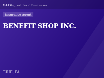 BENEFIT SHOP INC. — Insurance Agent in ERIE, PA