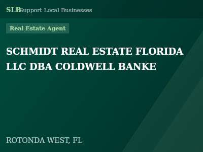 SCHMIDT REAL ESTATE FLORIDA LLC DBA COLDWELL BANKE — Real Estate Agent in ROTONDA WEST, FL