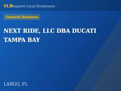 NEXT RIDE, LLC DBA DUCATI TAMPA BAY — General Business in LARGO, FL